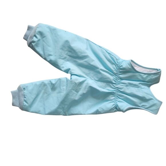 Vintage Weather Tamer Snow Bibs Size 18 Months Blue Quilt Lined One Piece - Picture 6 of 11